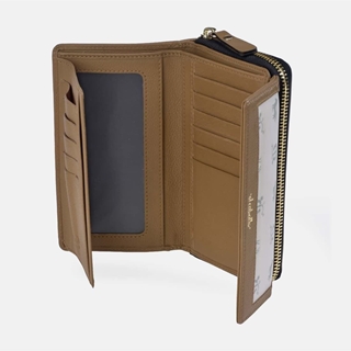 Billetero monedero "EL CABALLO" mediano estampado caballitos color beige camel - Imagen 2